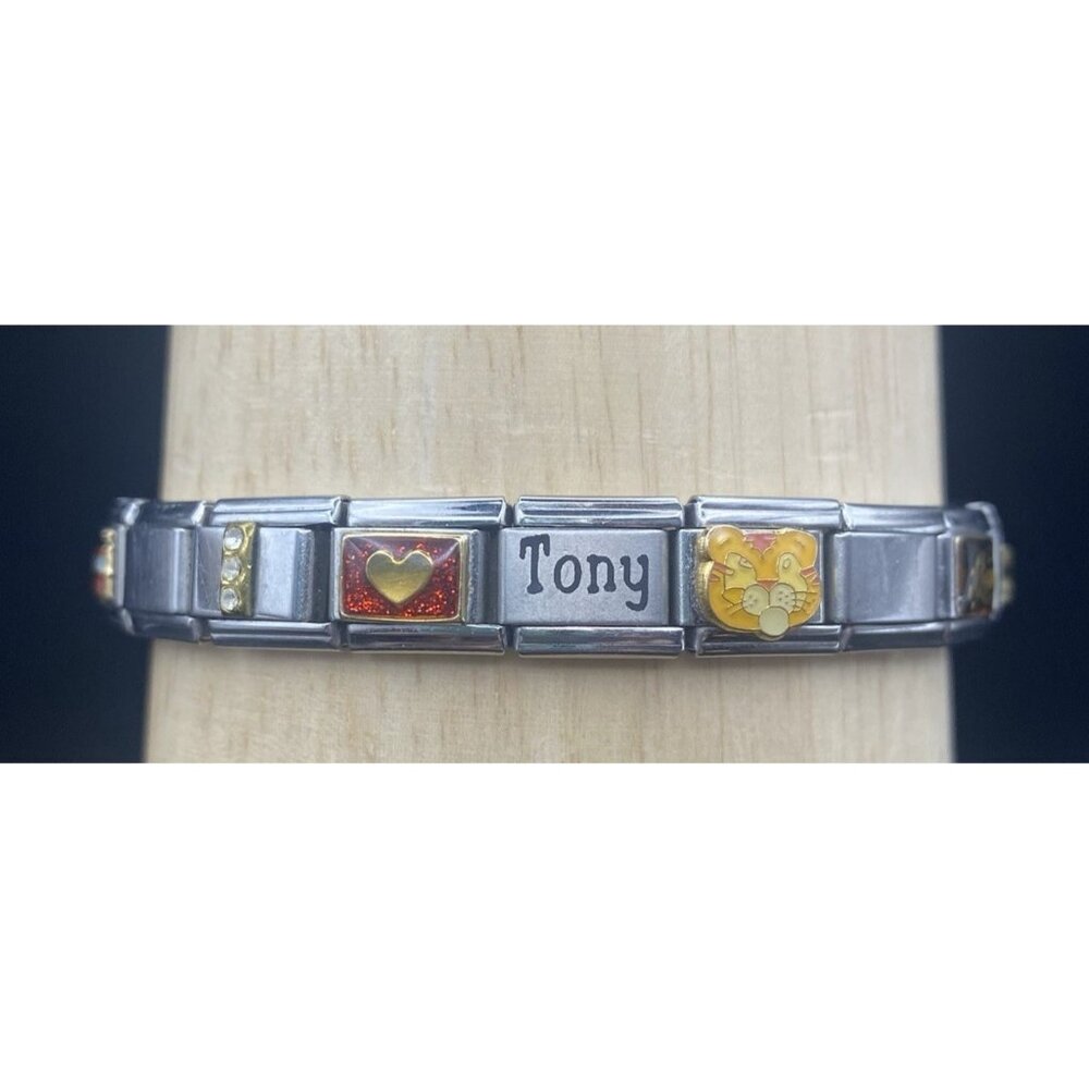 Italian Charm Bracelet 20 Link I Love Tony Tiger Pepsi Hershey Kiss Many Brands - Picture 1 of 11